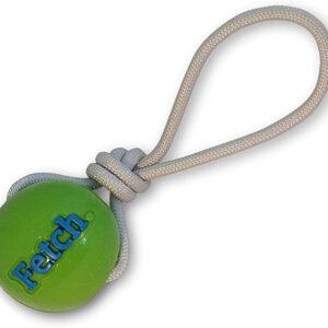 Orbee Tuff Fetch Ball con corda verde
